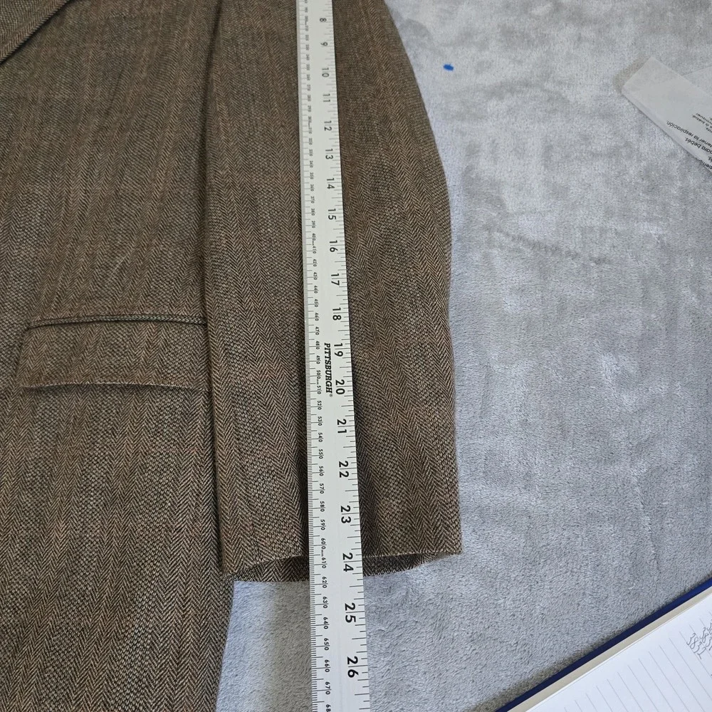 Vintage Lauren Ralph Lauren Blazer Mens 42R Brown Wool Tweed Plaid Classicore